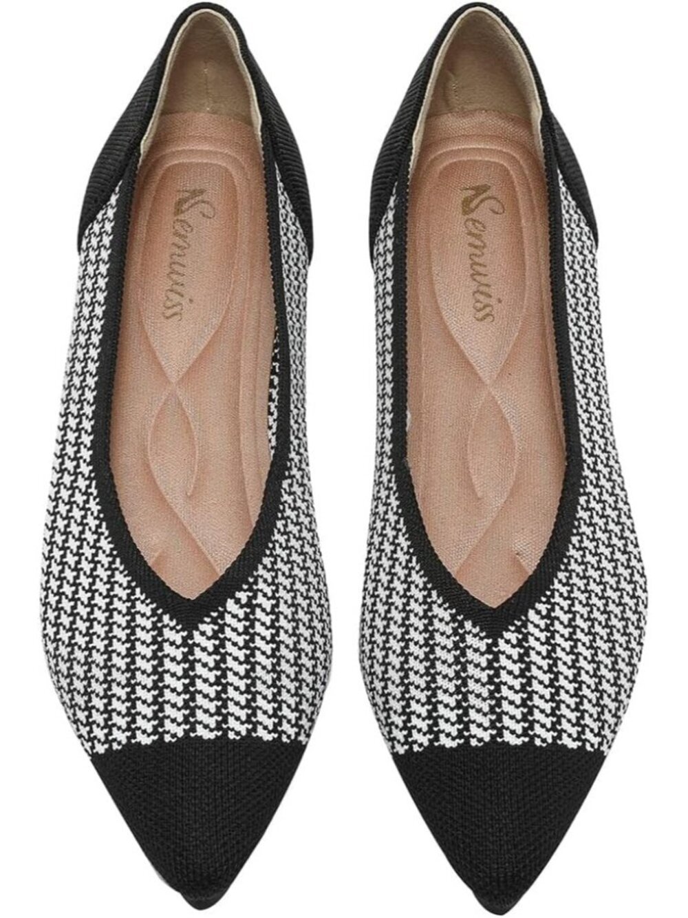 Women's White Pointed Toe Ballet Comfortable Casual Dressy Work Flats Shoes